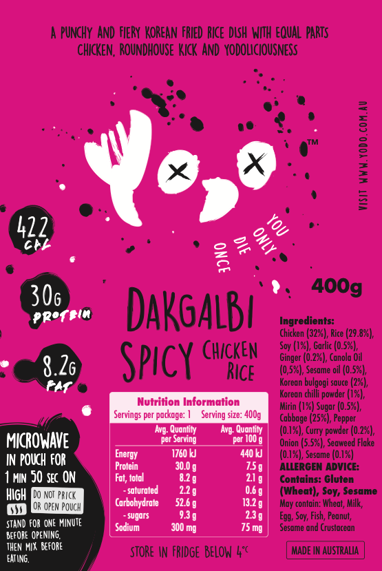 YODO Returning Jan 21st Dakgalbi (Spicy Chicken fried rice) (422 cal)