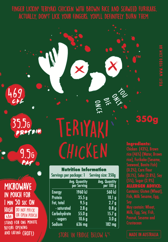 YODO Returning Feb 10th Teriyaki Chicken (469 cal)