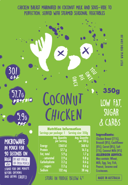 YODO Returning Soon - Coconut Poached Chicken (301 cal)