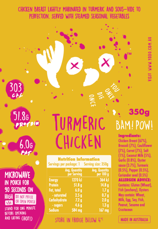 YODO Returning Jan 22nd Turmeric & Coconut Chicken (303 cal)