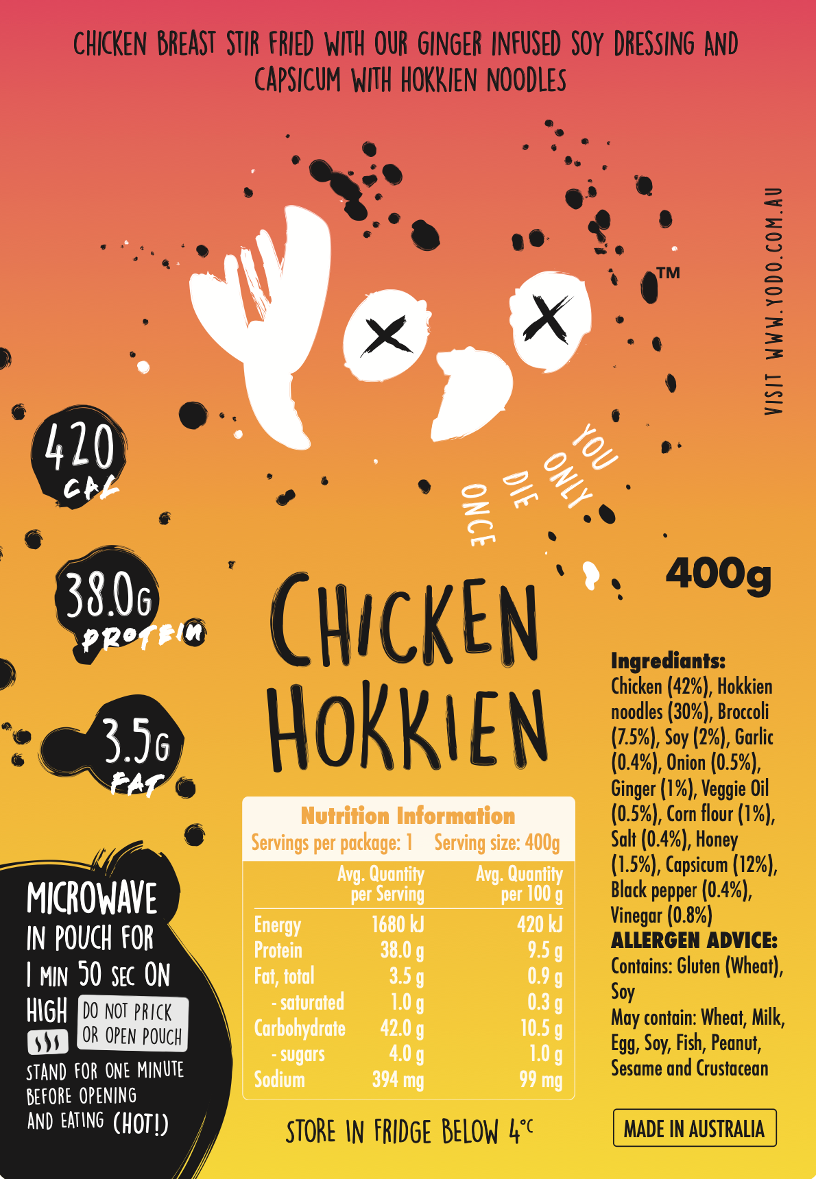 YODO Returning soon Chicken Hokkien Noodles (420 cal)